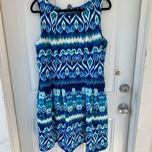 Size 16 Blue Printed Dress